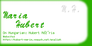 maria hubert business card